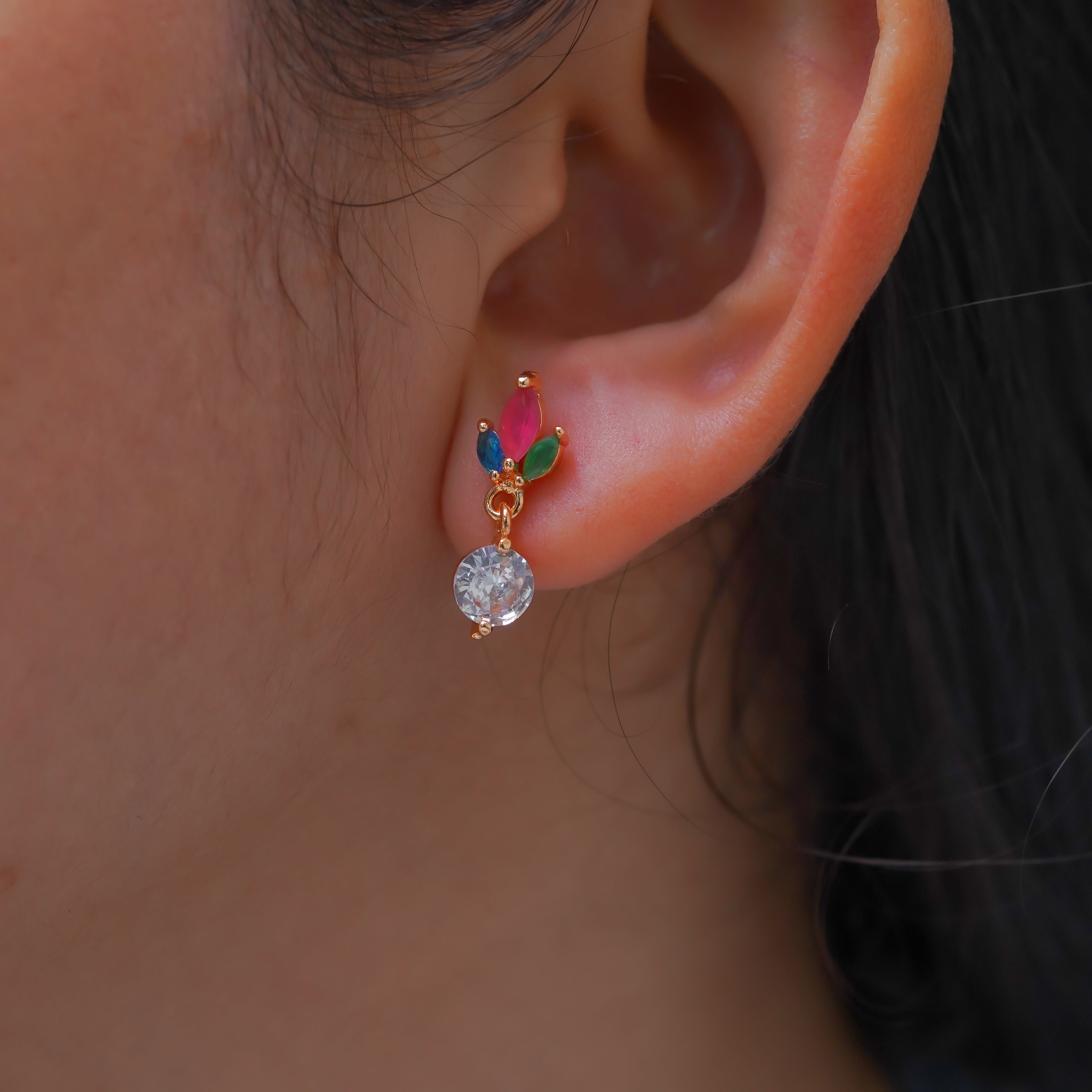 Elegant Multicolor Crystal Drop Earrings for Women SE29