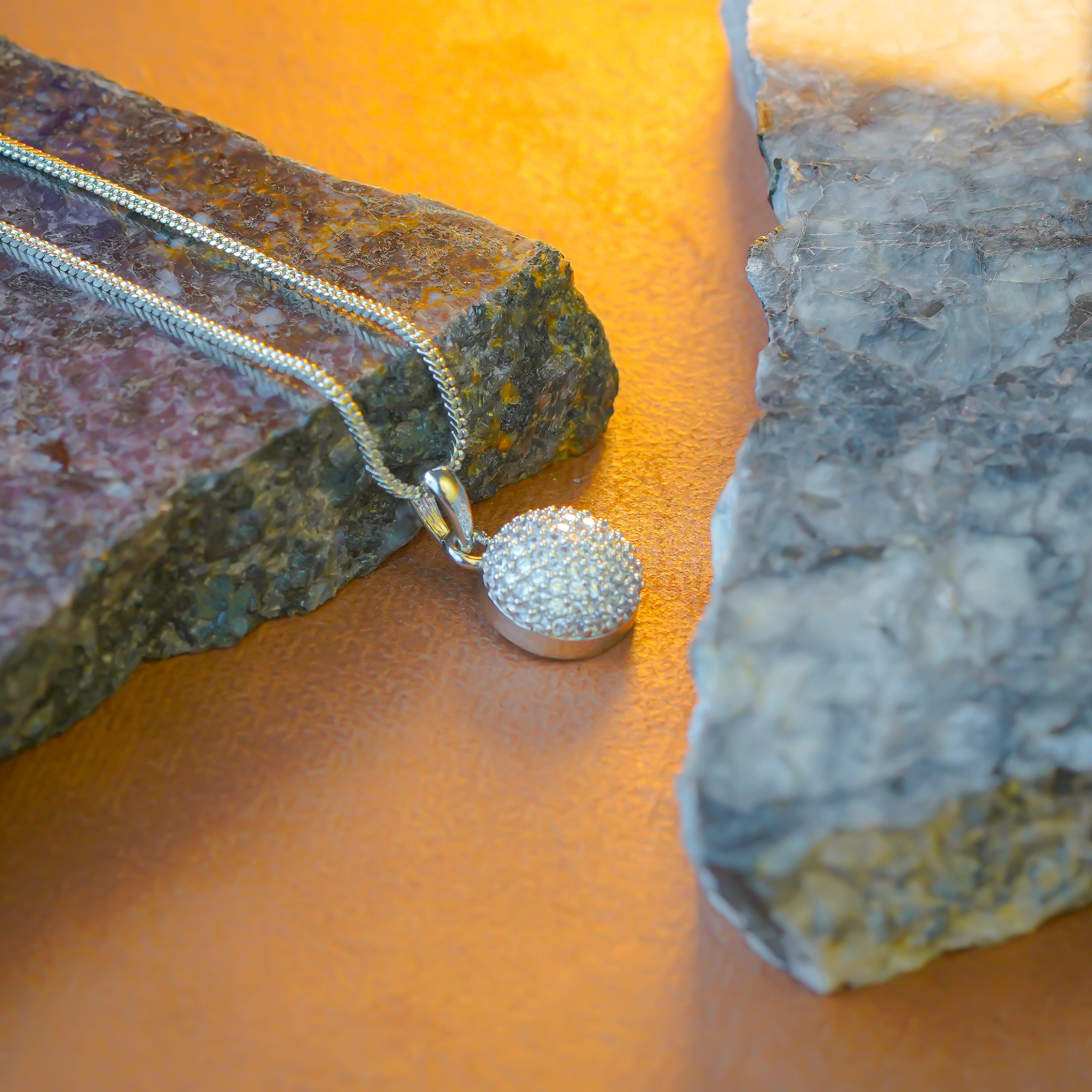 SELAYA Pave-Set White Crystal Pendant Set with Earrings and Butterfly Ring