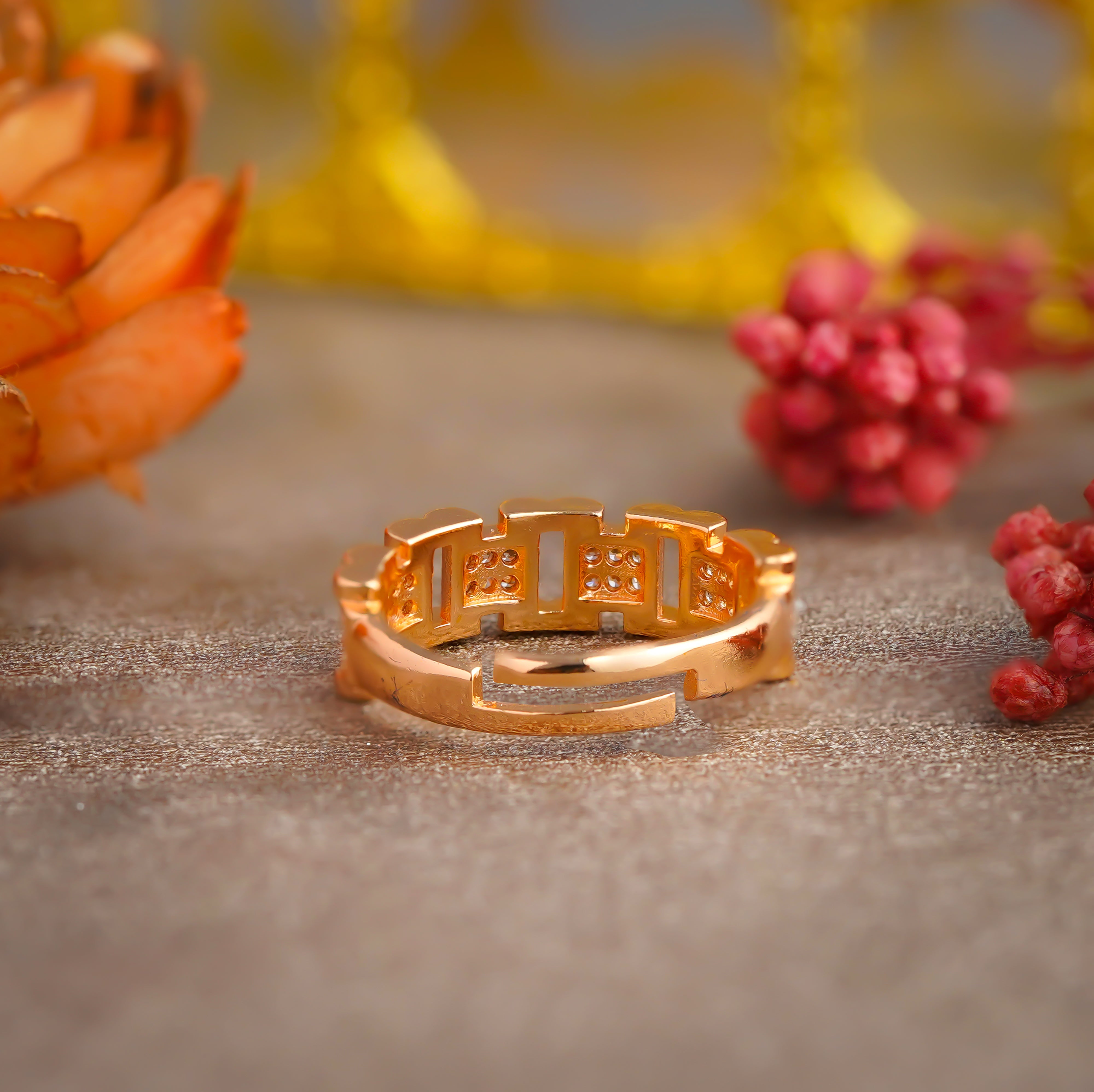 Rose Gold Noble Sculptural Design Ring SR1